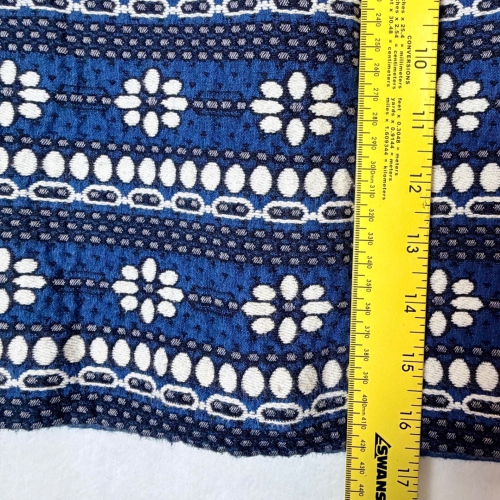 J.Crew Blue White Woven Jacquard Floral Mini Skirt Preppy Coastal Womens 2 - Picture 6 of 7